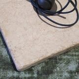 Lampadaire vintage serpent métal pied travertin avec verre de Murano