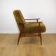Armchair 'Lis', 1970s brown vintage khaki / olive long hair Rudy boucle design Henryk Lis - 2 pieces available