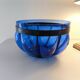 Superb vintage blown glass bowl in cobalt blue with its iron frame.
