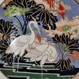 Large model plate in Chinese enamel porcelain with splendid bird decoration. macau