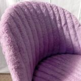 Chaise moumoute lilas années 50