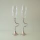 Vintage Pair of Crystal Silver Wedding Anniversary Champagne Flutes