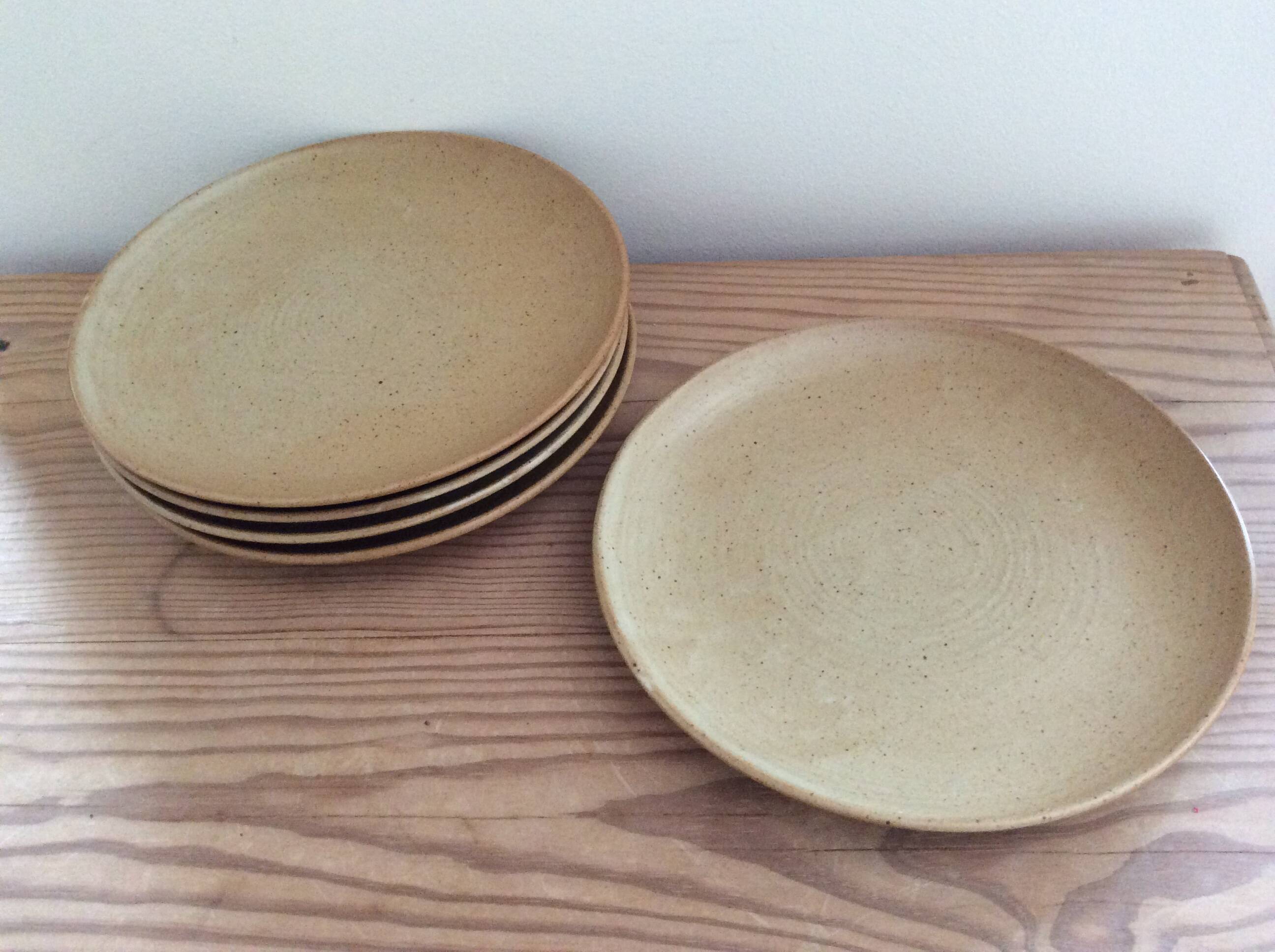 5 stoneware dessert plates