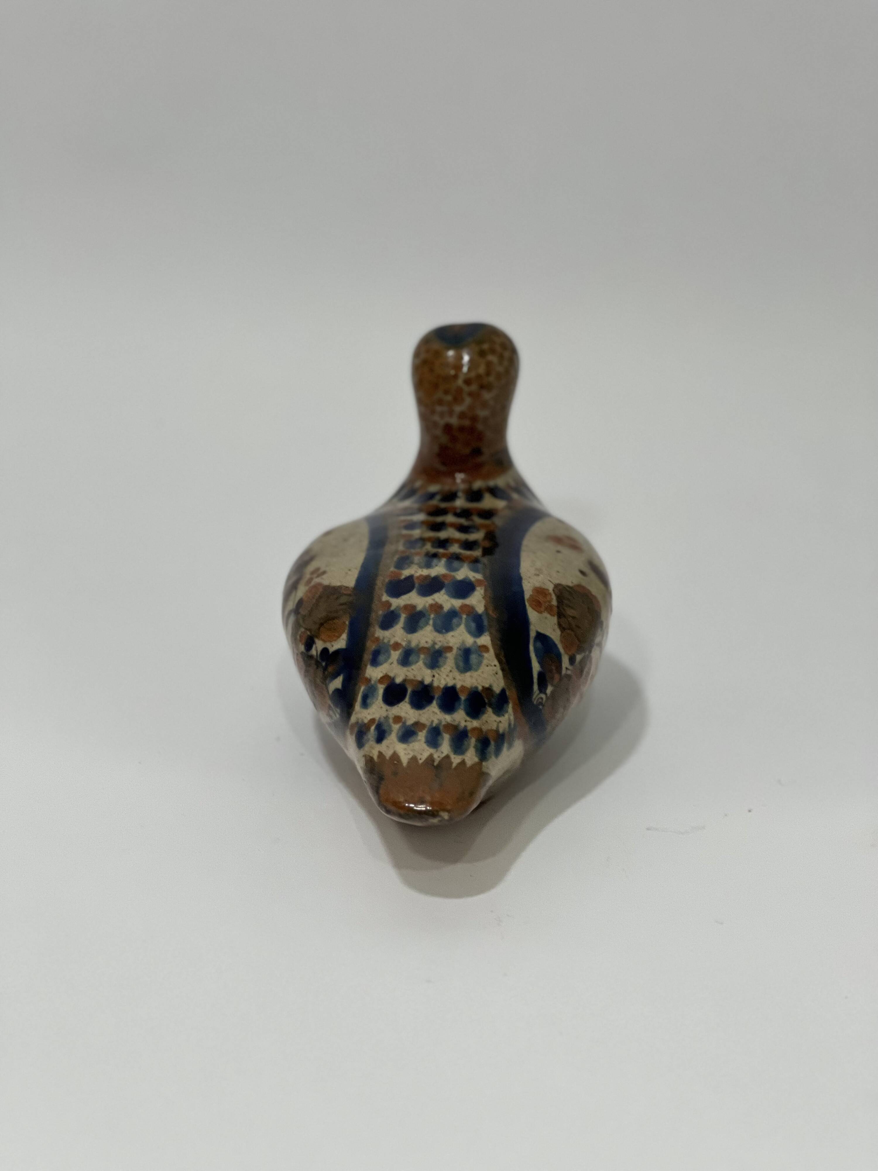 Vintage mexican ceramic tonala - hand painted dove
