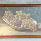 Pair of oil paintings with grapes