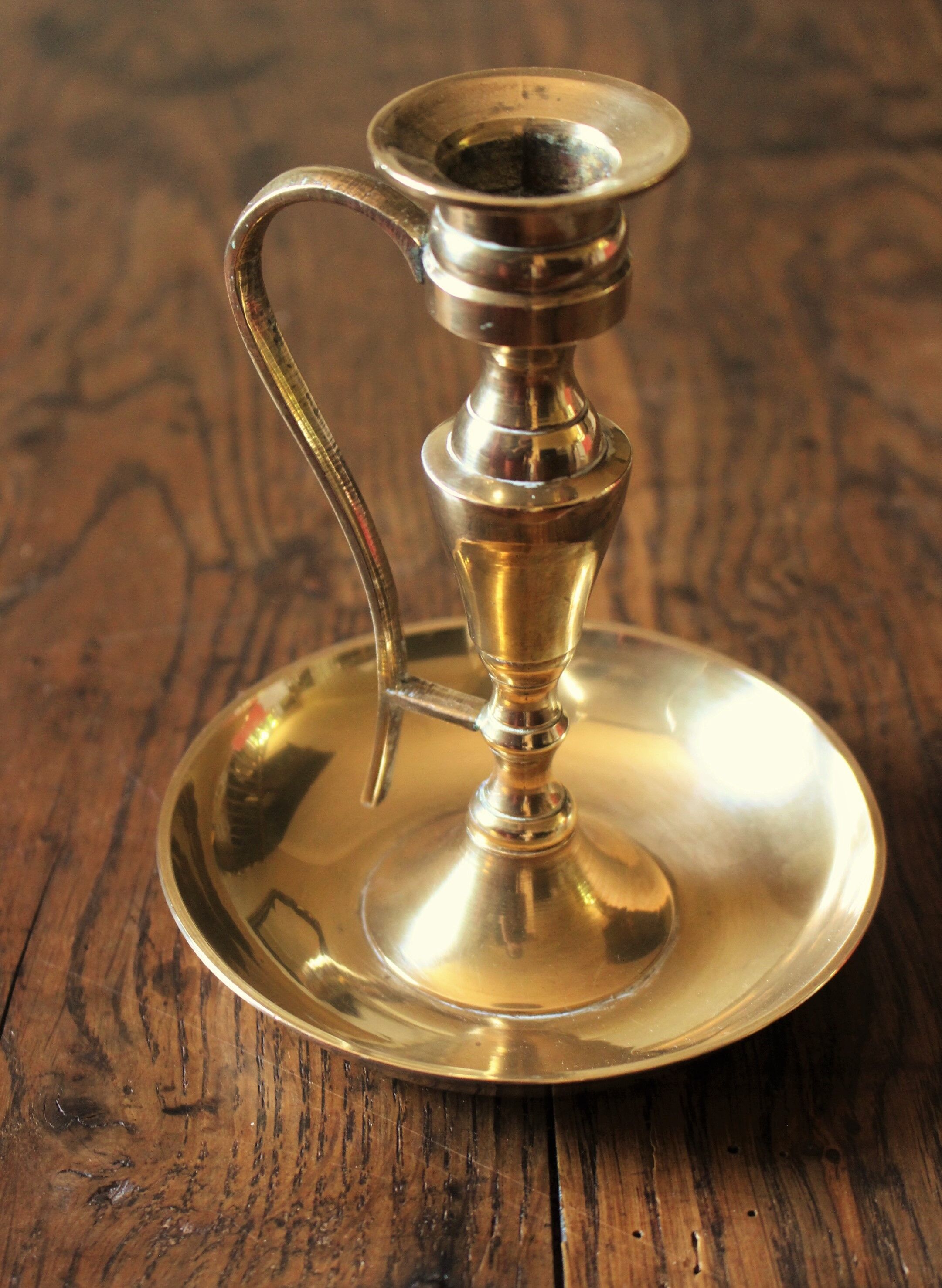 Brass candle holder cellar rat