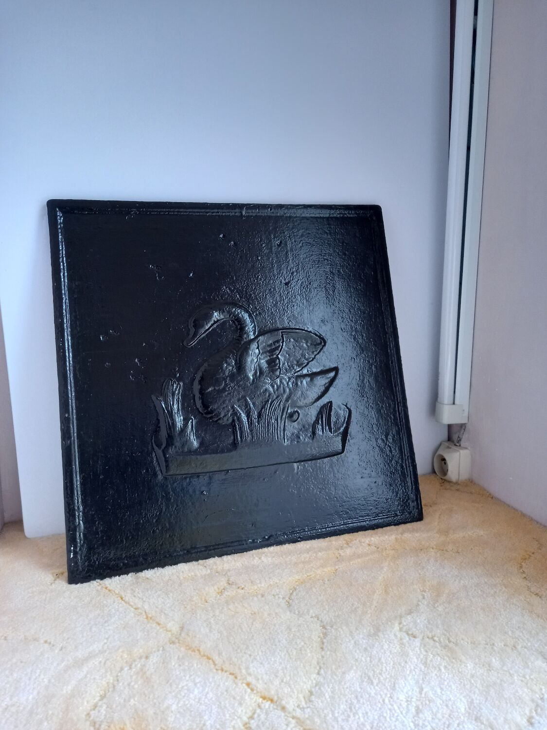 18th century cast iron fireplace plate