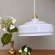 Vintage white opaline lampshade pendant light
