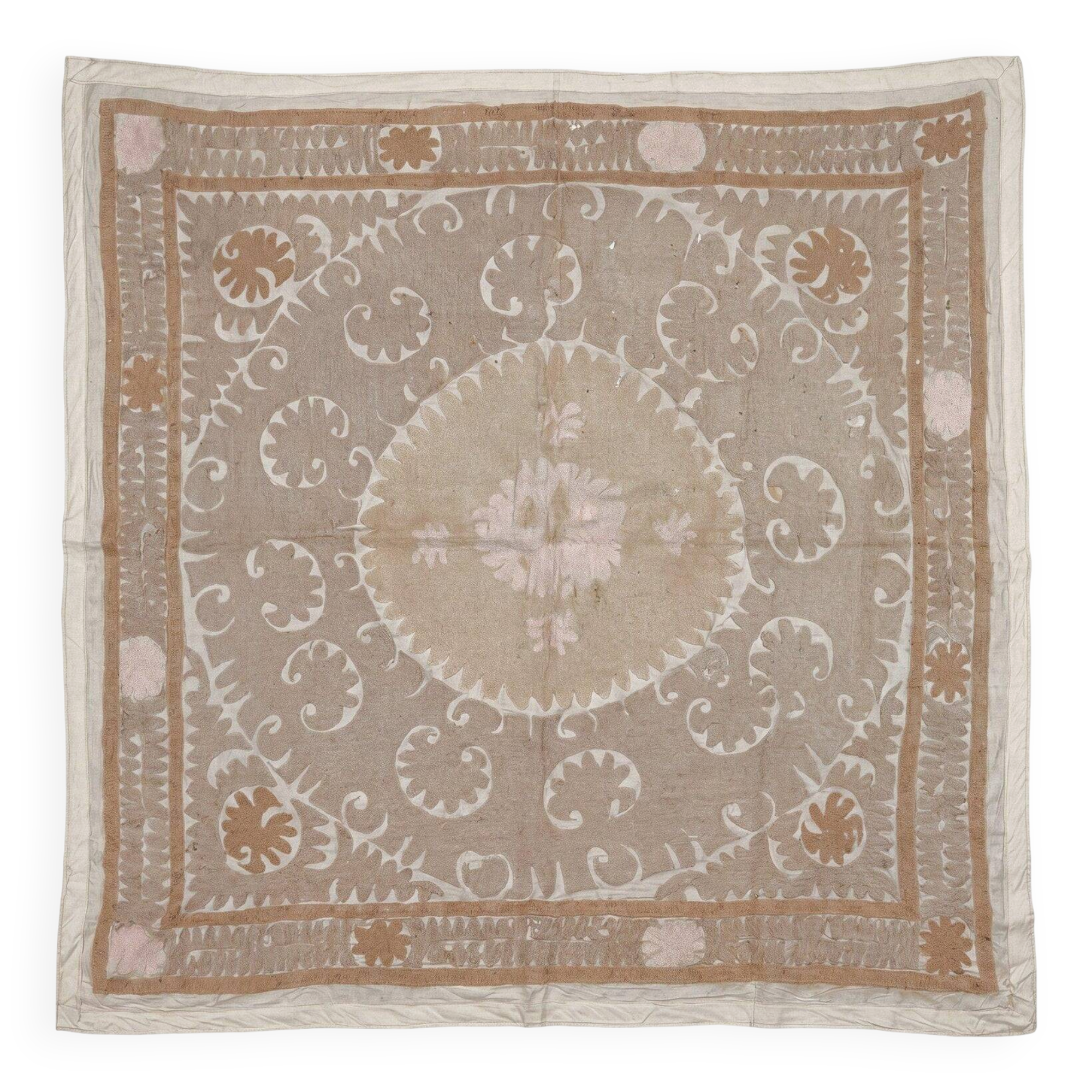 Vintage hand-embroidered tablecloth 146x160 cm