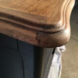 Oak, black and gray bookcase