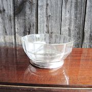 Ancien saladier en verre et métal art déco