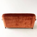 Rust Orange Velvet Couch