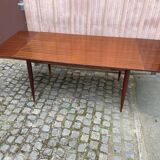 Scandinavian extendable dining table made of solid wood and rosewood, 220cm.