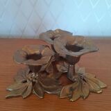 Bougeoir fleur en laiton