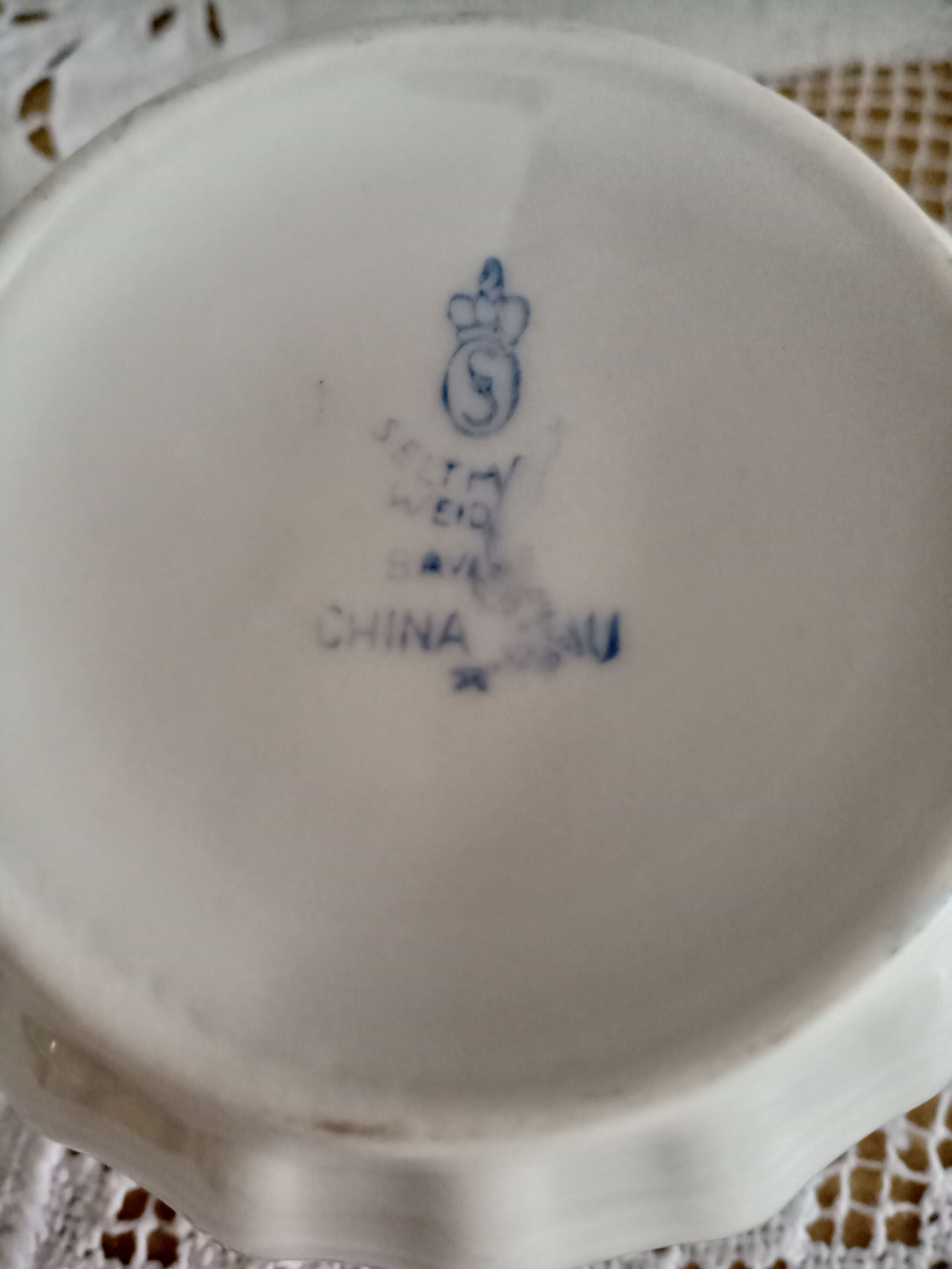 Porcelain sugar bowl Bavaria model China Blau