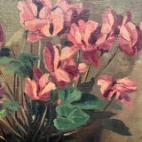 Huile sur panneau, Nature morte aux fleurs