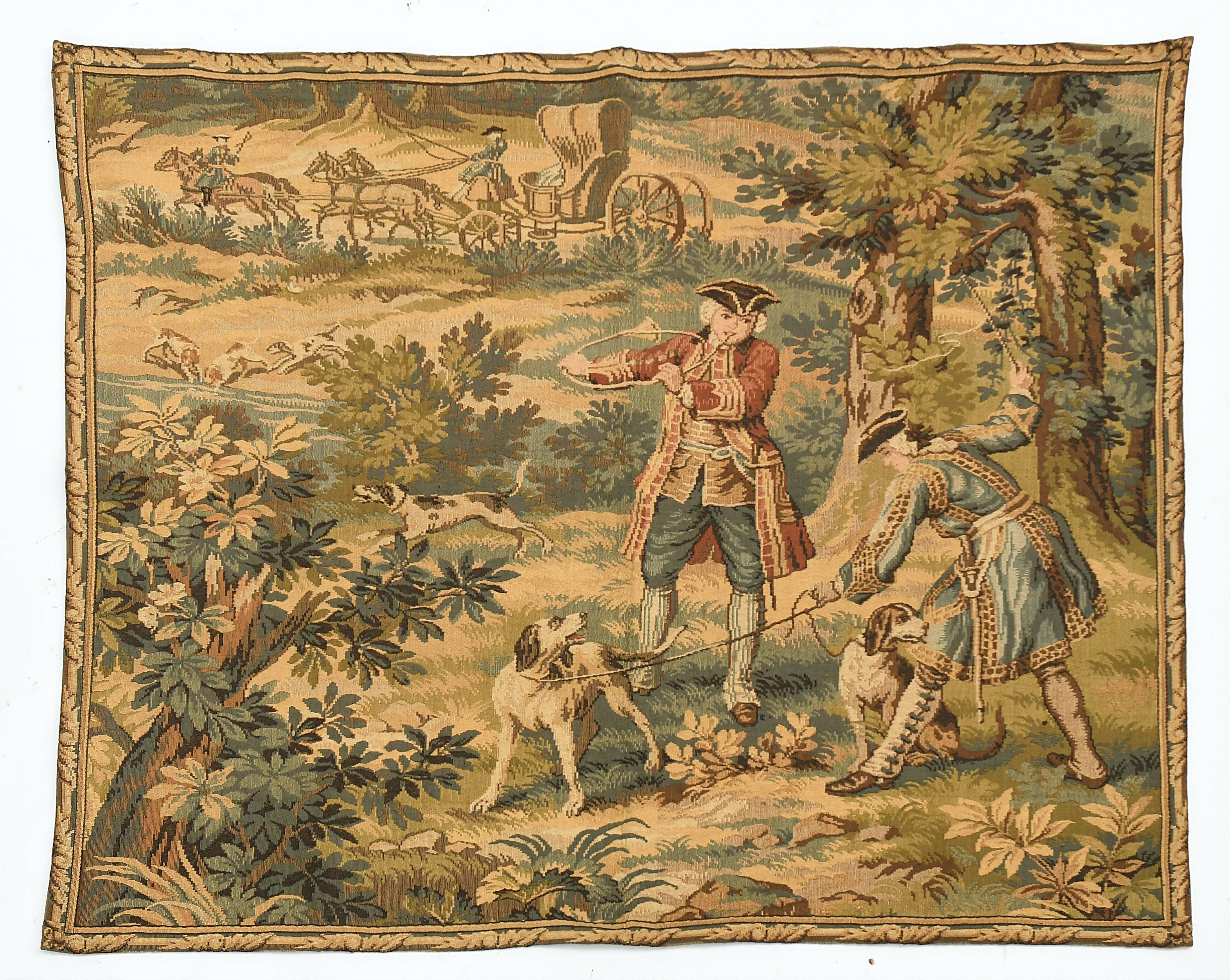 Tapestry depicting a hunting scene