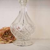 Cut glass liqueur carafe with a faceted stopper