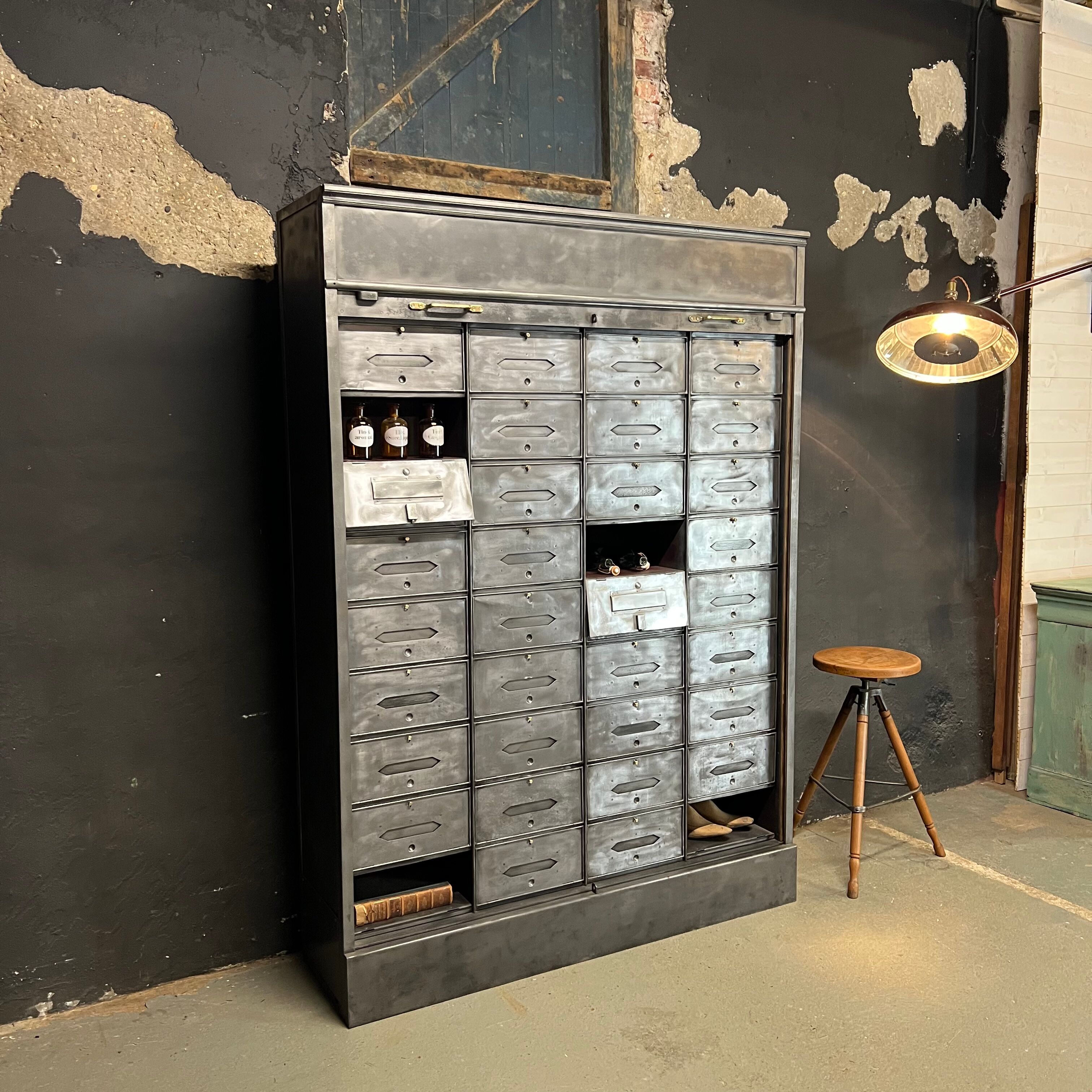 Furniture with flap and steel curtain circa 1930