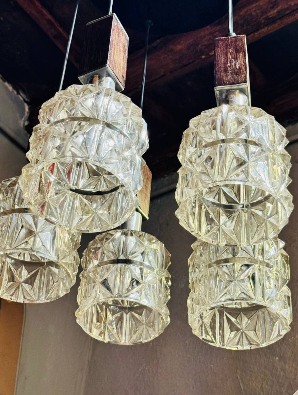Lampe danoise en metallo cromato