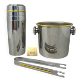 1970s Gorgeous Cocktail Shaker in Gold 24K and Stainless Steel With Ice Buc