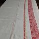Antique red and white damask thread tablecloth ten napkins 150 X 190 cm