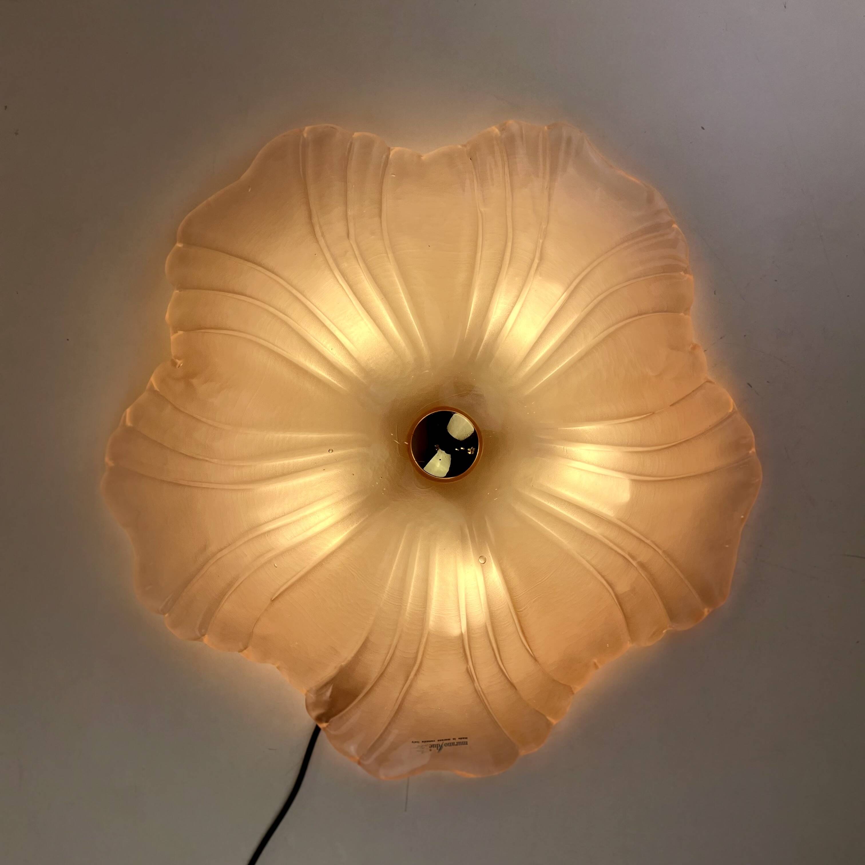 Flower Ceiling Lamp by Murano Due, 1980s