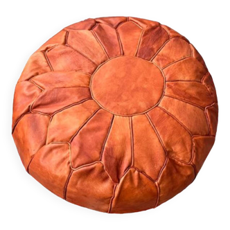 Leather pouf
