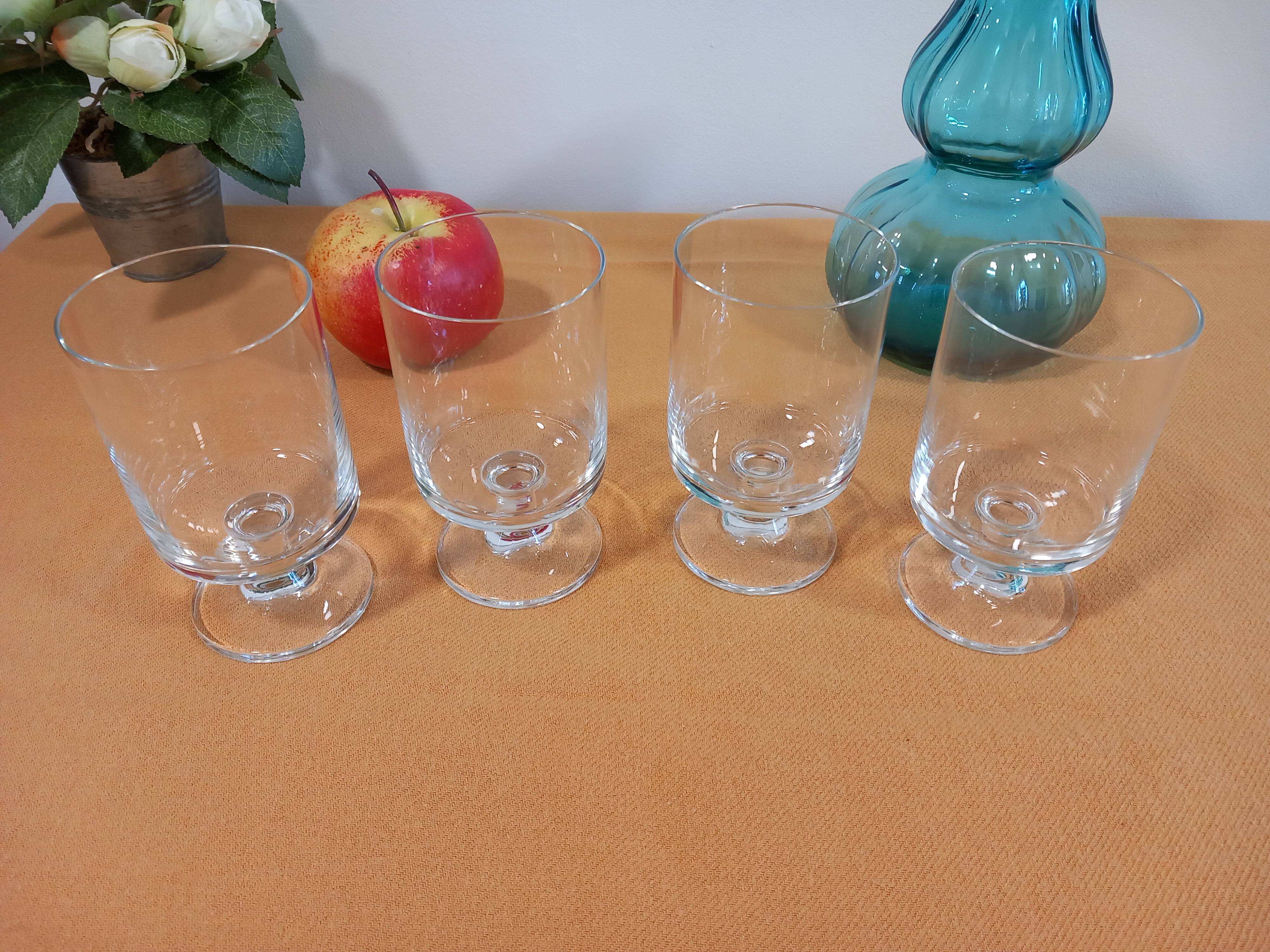 Set of 4 crystal stem glasses