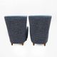 Paire de fauteuils à dossier haut italiens Paolo Buffa en velours bleu et chenille.