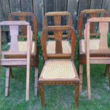 Rococo-style oak chairs (6)