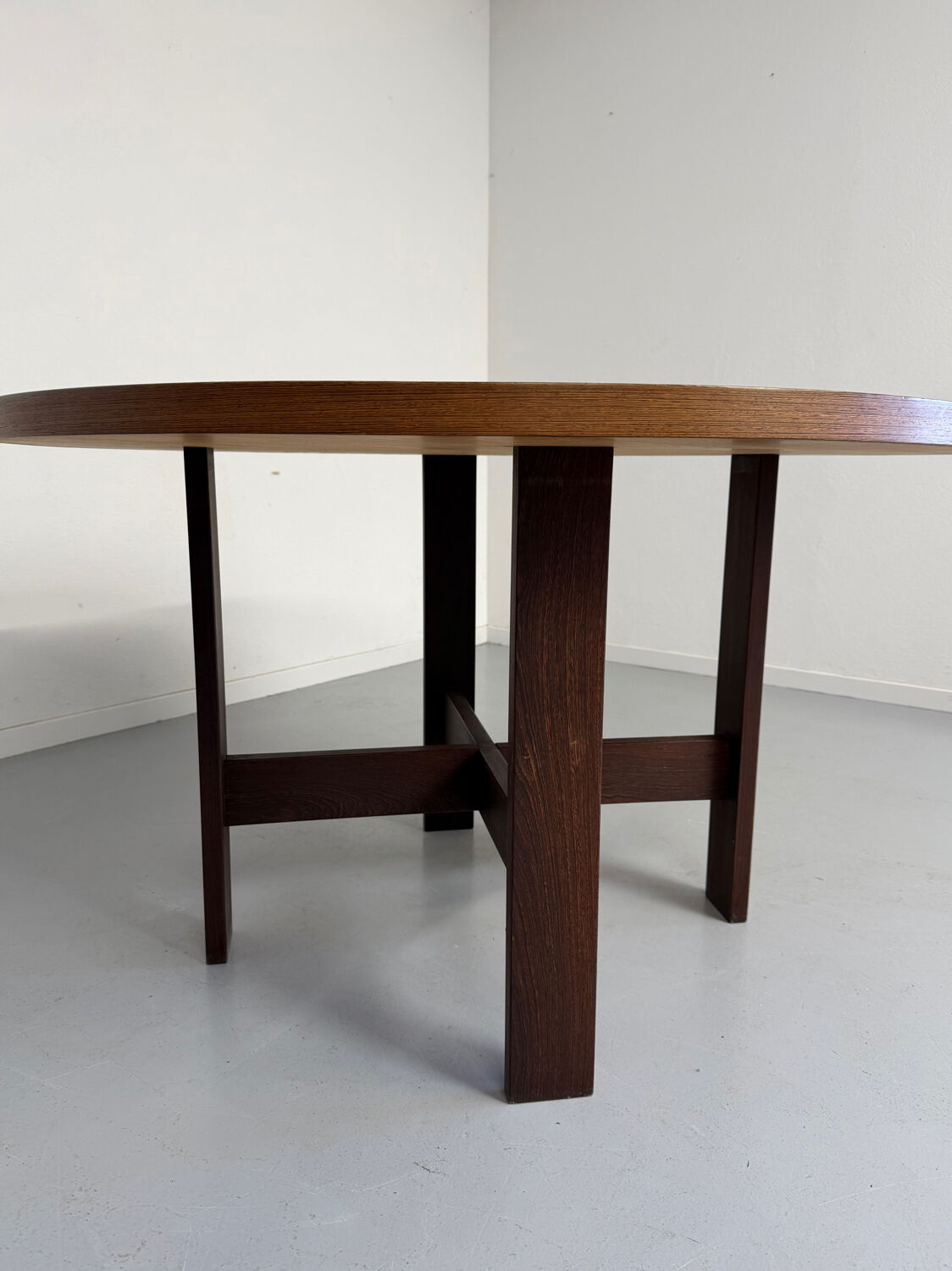 Vintage marquetry wooden table designed by Dieter Waeckerlin for Idealheim an70.