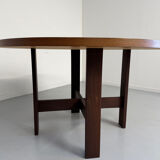 Vintage marquetry wooden table designed by Dieter Waeckerlin for Idealheim an70.
