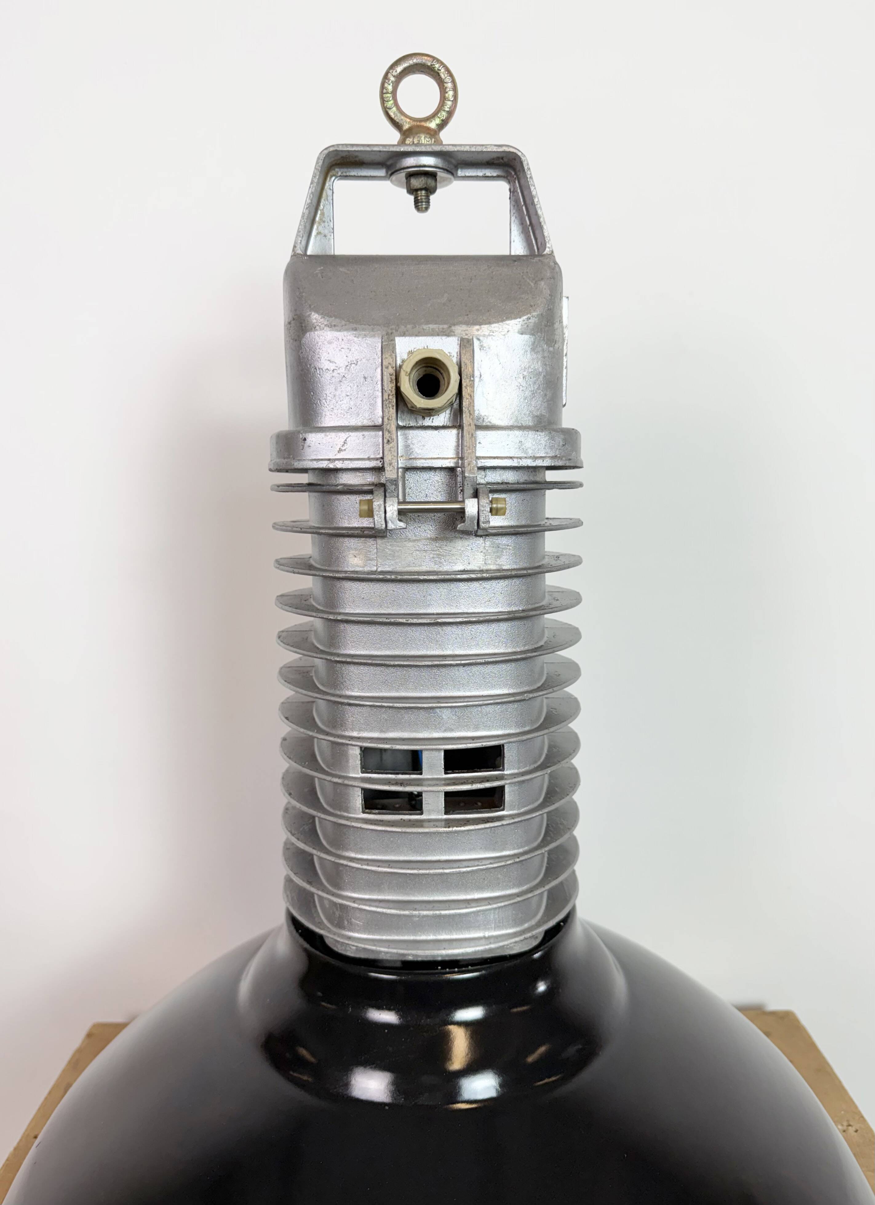 Large Industrial Black Enamel Factory Pendant Lamp from Philips, 1960s