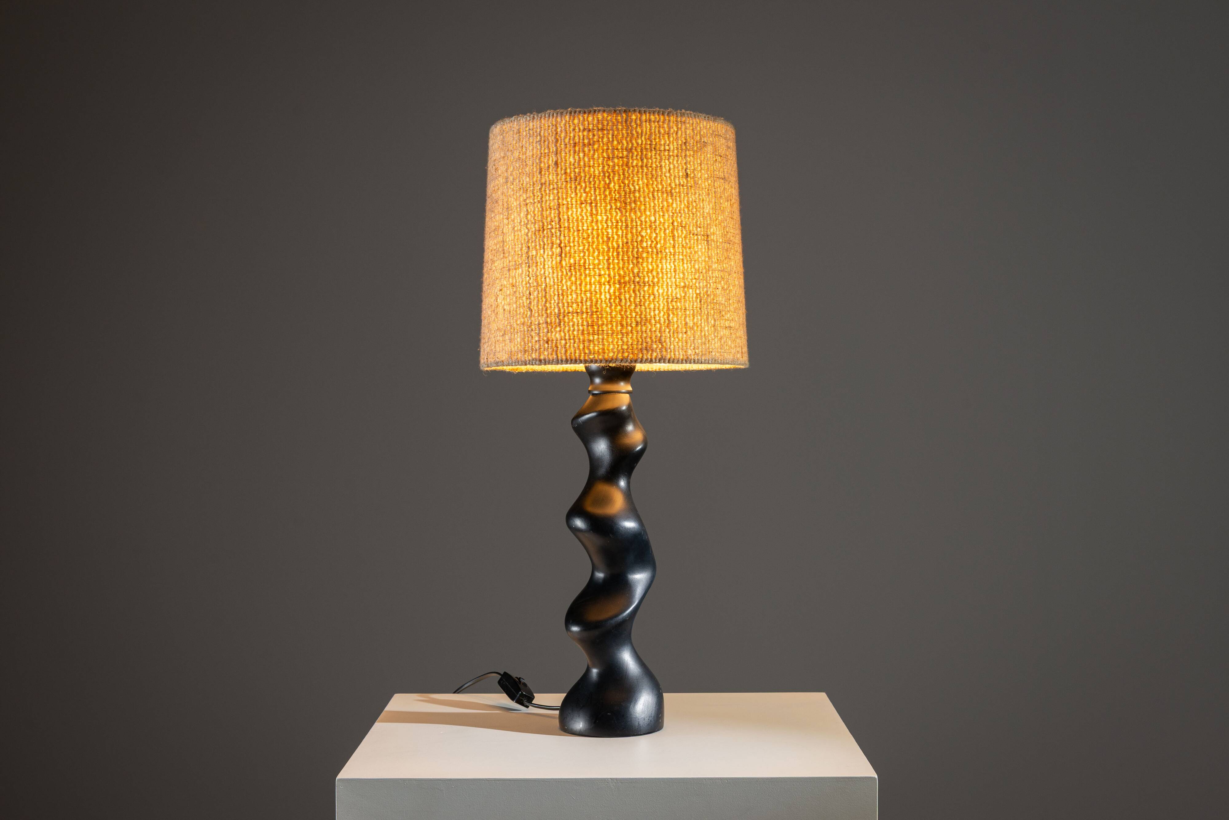 Sculptural wooden Typ 42 table lamp by Temde
