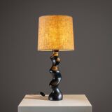 Sculptural wooden Typ 42 table lamp by Temde