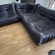 Togo corner sofa in Indiana Ink leather (2 two-seater benches and 1 corner piece)