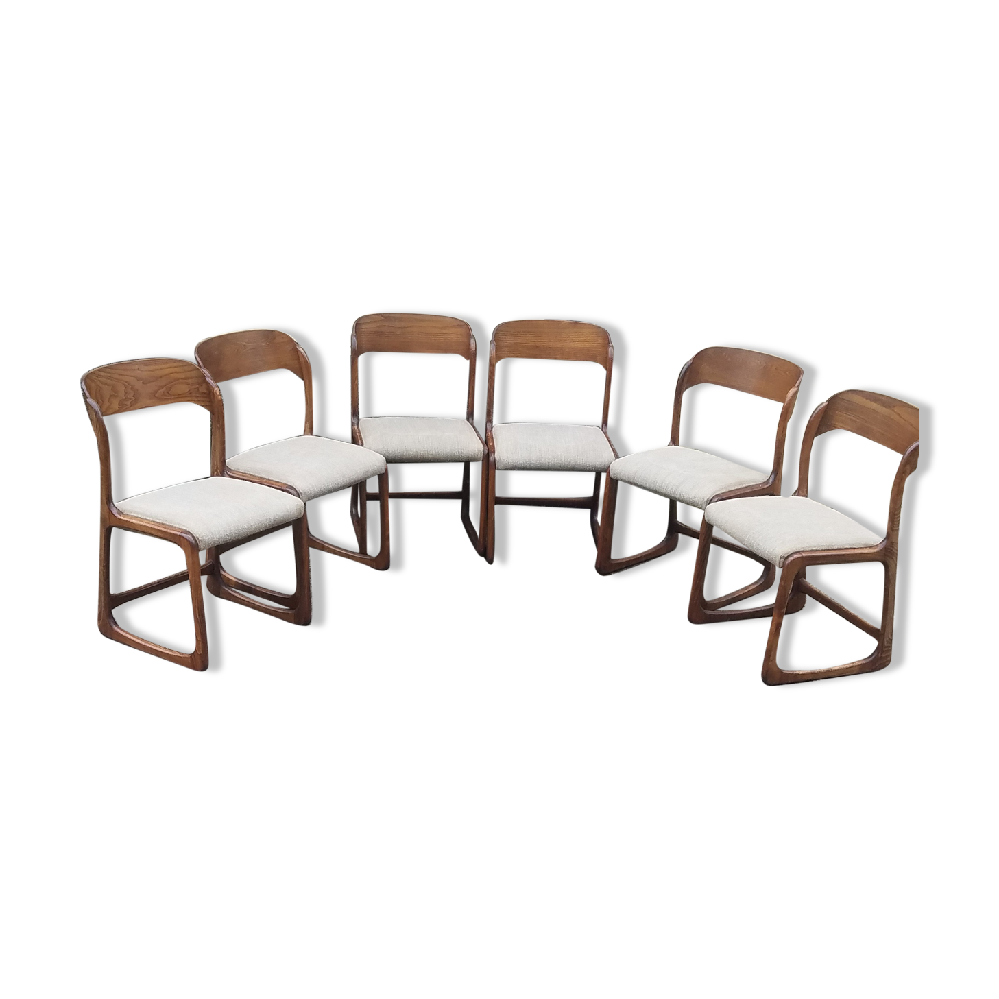 6 vintage Baumann sleigh chairs