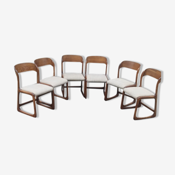 6 chaises traineau Baumann vintage