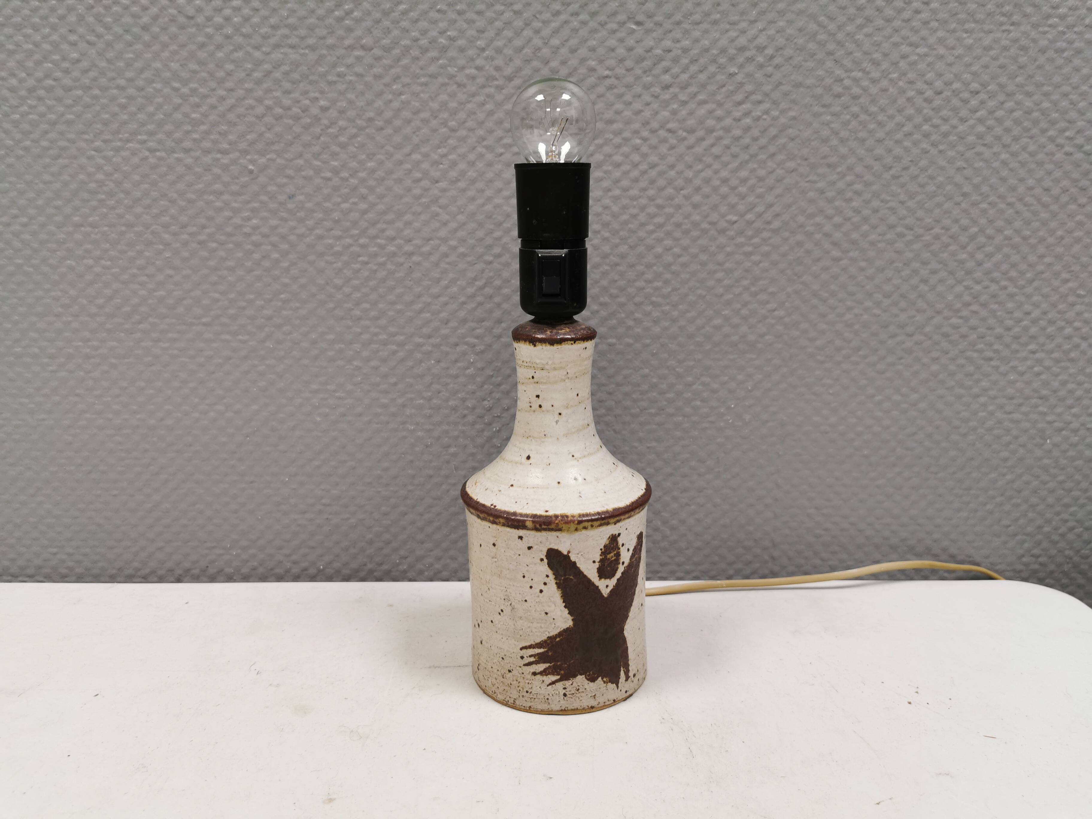 Table lamp in stoneware/ceramics by Danish Axel Larsen 1970-80s