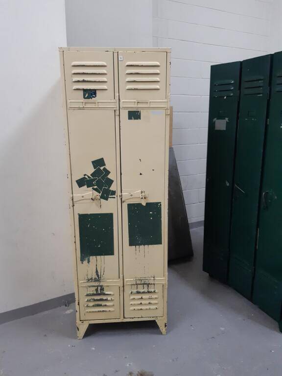 Old double metal workshop locker room