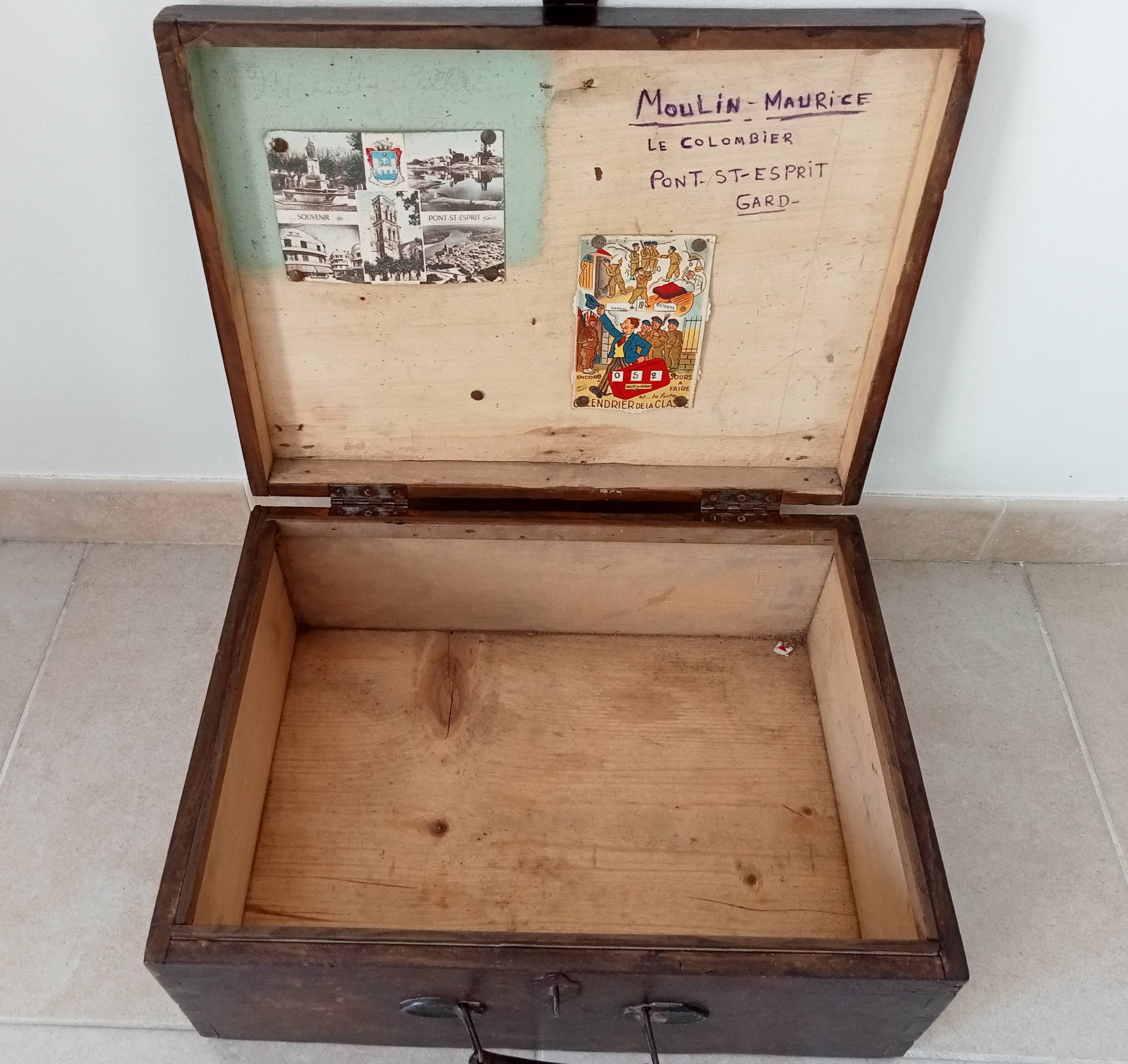 Wooden military suitcase from the 1950s