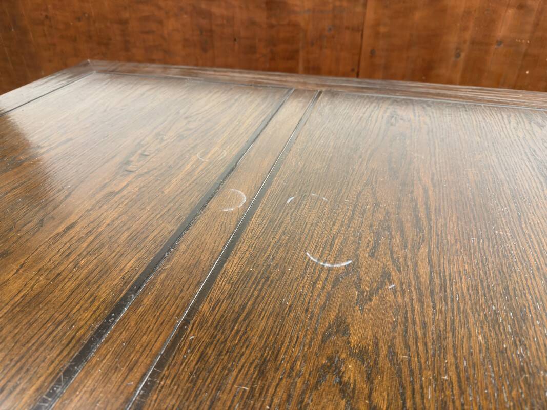 Large Classic English Oak Desk Partnerdesk