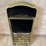 4 velvet and brass chairs