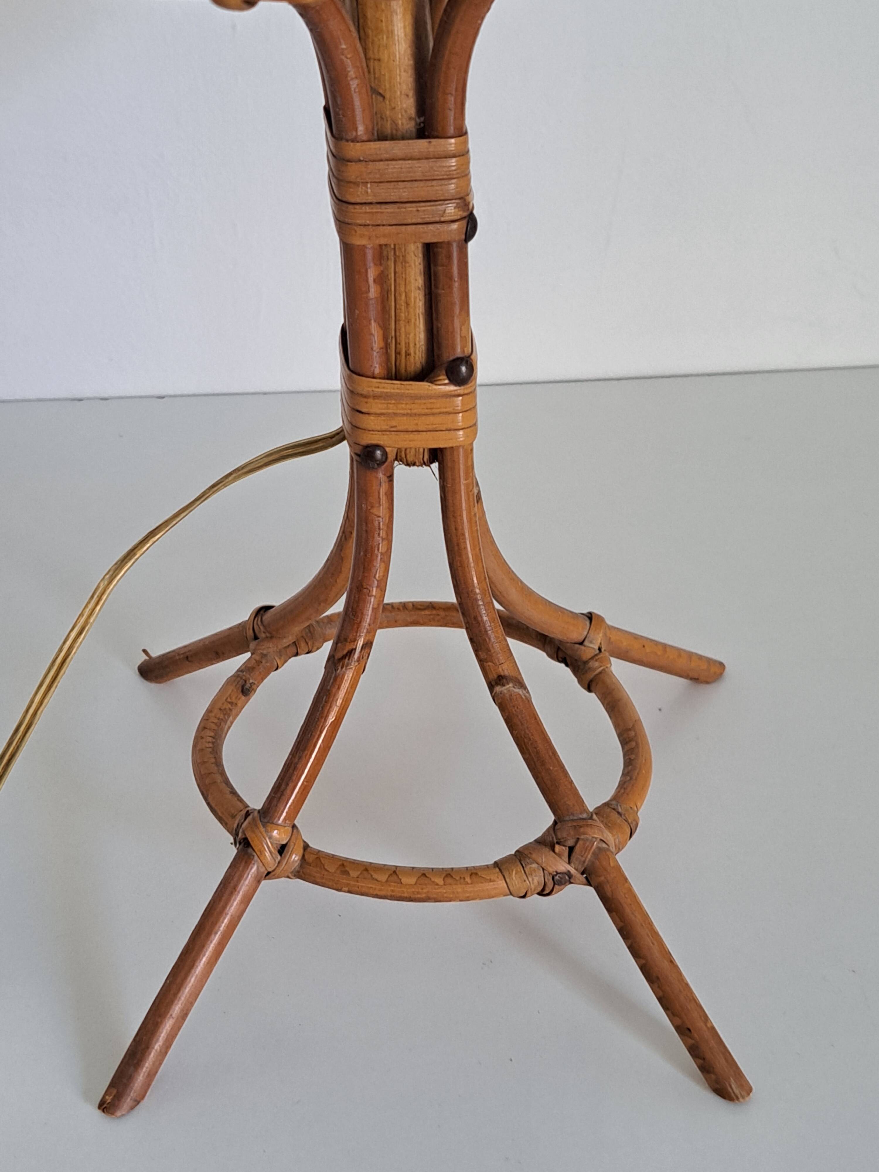 Vintage bamboo bedside lamp