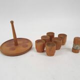 Vintage wooden egg cups, The Netherlands 1950's