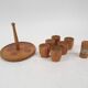 Vintage wooden egg cups, The Netherlands 1950's