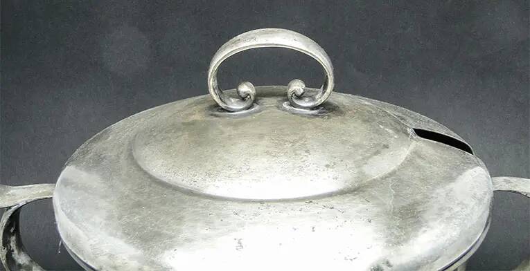 Punch bowl, Art Deco, silver-plated brass, Germany, 1930s