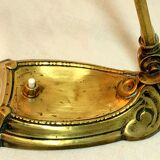Art-nouveau lamp articulable bronze foot with glass paste shade muller lunéville