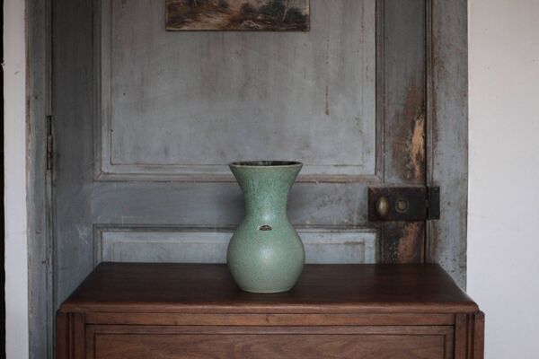 Vase Accolay vintage, vase en céramique vert céladon, pot à fleurs